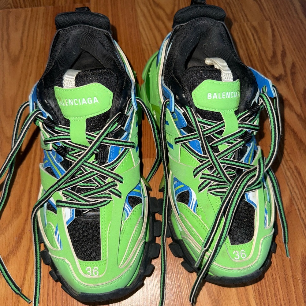 Balenciaga Vibrant Green and Blue Sneakers